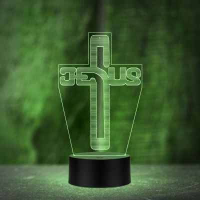 Jesus Cross Acrylic Night lamp Multicolored Light Gift for Birthday